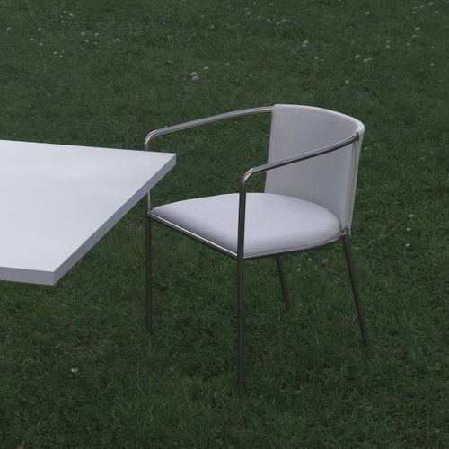 Moderner Gartenstuhl - MAJA D - Living Divani - für Außenbereich / Stoff / Leder