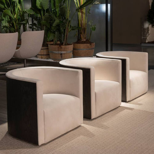 Moderner Sessel - Confident  - Living Divani - Stoff / Leder / Holz