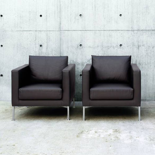 Moderner Sessel - BOX - Living Divani - Stoff / Leder / Kiefer