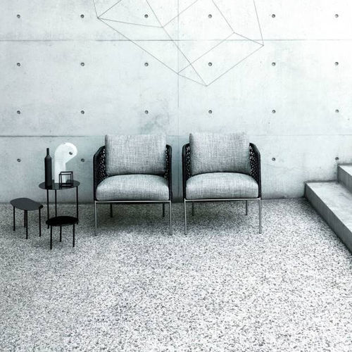 Moderner Sessel - CAFÈ - Living Divani - Stoff / Leder / Kordel