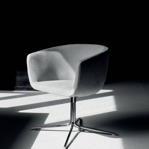 Moderner Sessel - MINI JELLY - Living Divani - Stoff / Leder / Chromstahl