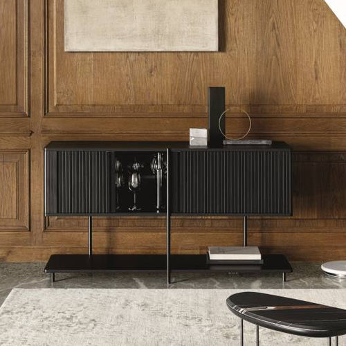 Moderner Barschrank - AERO B - Living Divani - Metall / von Shibuleru / schwarz
