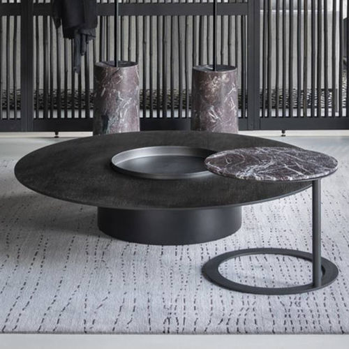 Moderner Couchtisch - TETHYS - Living Divani - lackiertes MDF / HPL / Marmor
