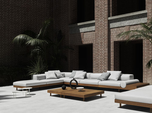 Modulsofa - Kasbah - Living Divani - modern / für Außenbereich / Stoff