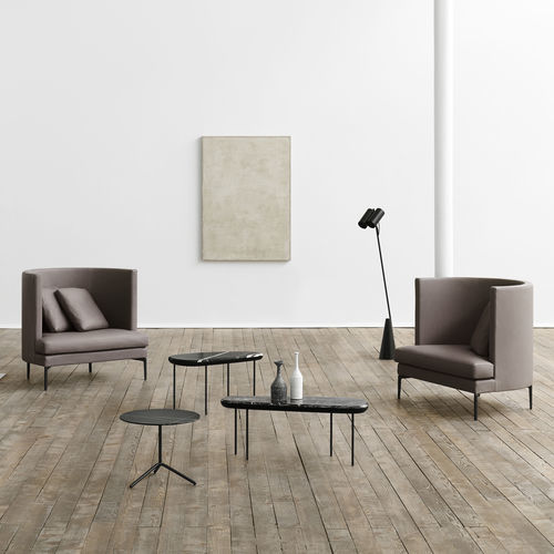 Moderner Sessel - Clan - Living Divani - Stoff / Leder / Holz