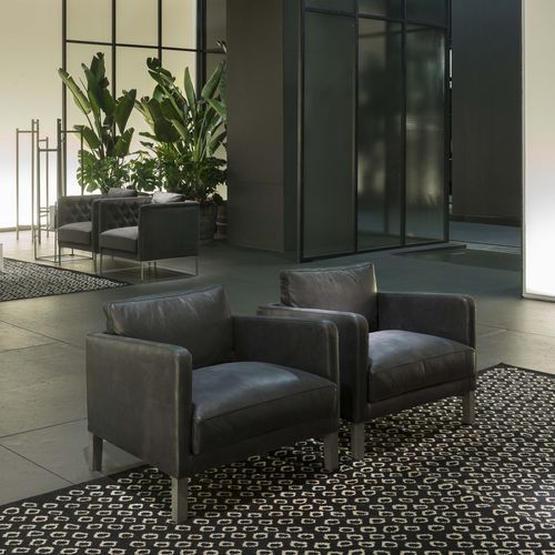Moderner Sessel - Dumas - Living Divani - Stoff / Leder / Holz