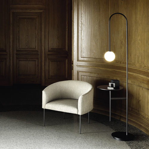 Stehleuchte - LIGHT WITH A TABLE - Living Divani - Stahl / lackierter Stahl / Stahlblech
