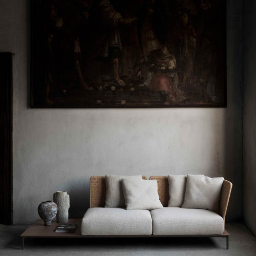 Modernes Sofa - BALESTRO 24 - Living Divani - Stoff / Leder / grau