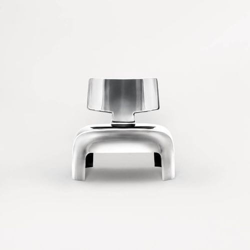 Moderner Sessel - 02 - Living Divani - Aluminium / rot / blau
