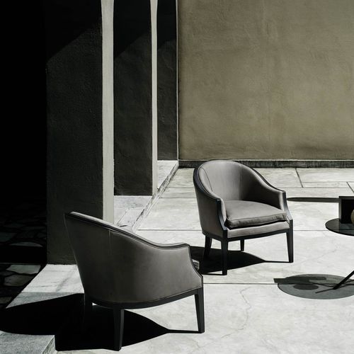 Moderner Sessel - ABC - Living Divani - Leder / Stoff / Buche