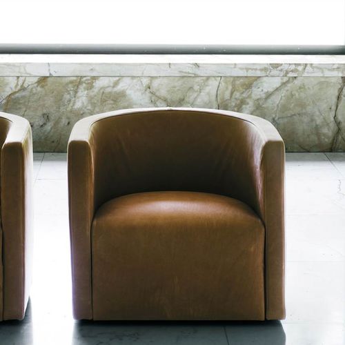 Moderner Sessel - CONFIDENT  - Living Divani - Leder / Stoff / Holz