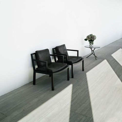 Moderner Sessel - GRAY - Living Divani - Stoff / Leder / Eiche