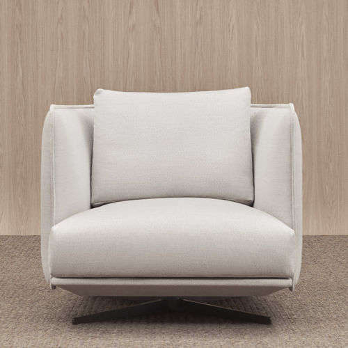 Moderner Sessel - SERENE - Joquer - Stoff / Holz / mit abnehmbarem Bezug