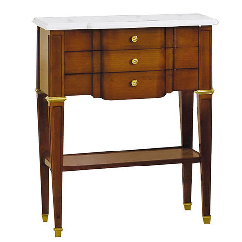 Nachttisch / Louis XVI - ART. 1737 - SALDA ARREDAMENTI - Kirschbaum / Marmor / rechteckig