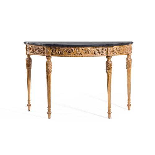 Neoklassizismus-Konsolentisch - ART. 5166 - SALDA ARREDAMENTI - Buche / Marmor / halbrund