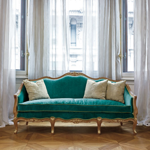 Sofa / Louis XV - ART. 0243 - SALDA ARREDAMENTI - Stoff / Buche / 3 Plätze