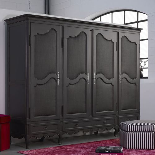 Kleiderschrank / Louis XV - ART. 8513 4 ANTE - SALDA ARREDAMENTI - Buche / Stoff / mit Schwingtür