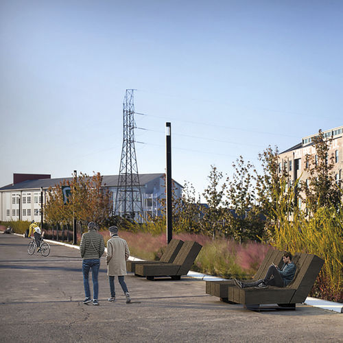 Moderne Sonnenliege - DRIFTER - Streetlife - Massivholz / aus recyceltem Material / galvanisiertem Stahl