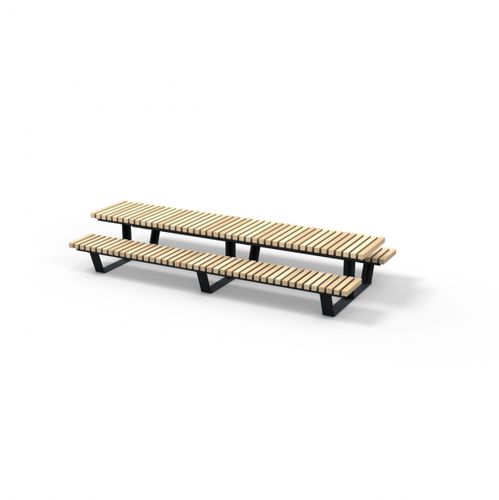 Moderner Picknicktisch - Solid Crosswise - Streetlife - Holz / aus recyceltem Material / Gestell aus Stahl