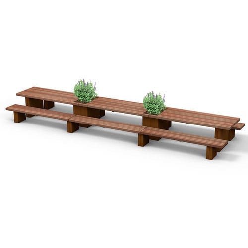 Moderner Picknicktisch - Solid Green - Streetlife - Holz / Gestell aus galvanisiertem Stahl / Gestell aus heißlackiertem Stahl