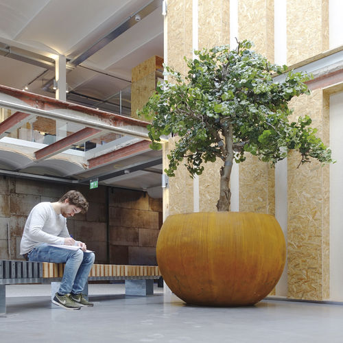 COR-TEN®-Stahl-Pflanzkübel - GLOBE  - Streetlife - Verbundwerkstoff / rund / modern