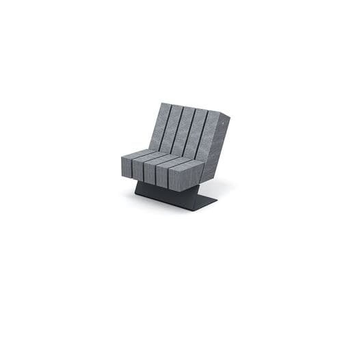 Moderner Sessel für den urbanen Raum - HEAVY-HEAVY BLOCK  - Streetlife - Laubholz / galvanisiertem Stahl / für öffentliche Bereiche