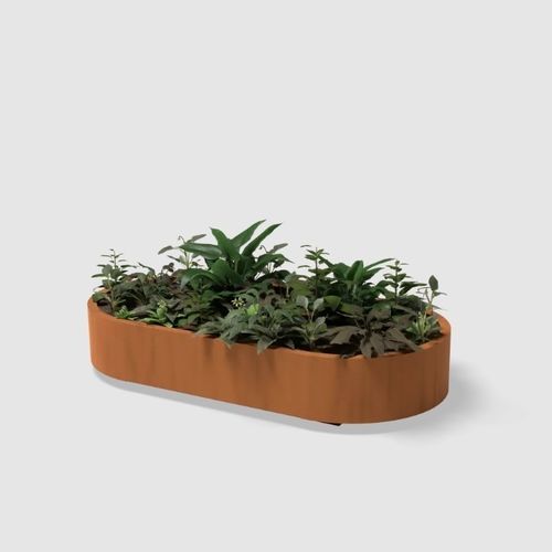 Aluminium-Pflanzkübel - SHRUBTUBS OBLONG - Streetlife - COR-TEN®-Stahl / galvanisiertem Stahl / pulverbeschichteter Stahl