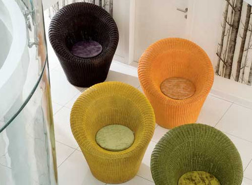 Moderner Sessel - GIADA - Dolcefarniente by DFN srl - Rattan / Korbweide / mit Mittelfuß