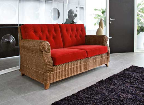 Klassisches Sofa - ROYAL - Dolcefarniente by DFN srl - rot / Korbweide / 3 Plätze