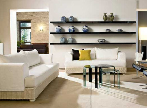 Modernes Sofa - LEDA - Dolcefarniente by DFN srl - weiß / Korbweide / Zweisitzer