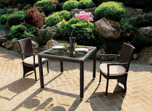 Moderner Gartenstuhl - CEFALÙ - Dolcefarniente by DFN srl - geflochtenes Harz / für Privatgebrauch / mit Armlehnen