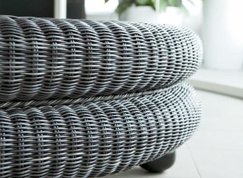 Moderner Couchtisch - MELANGE - Dolcefarniente by DFN srl - Glas / Rattan / Korbweide