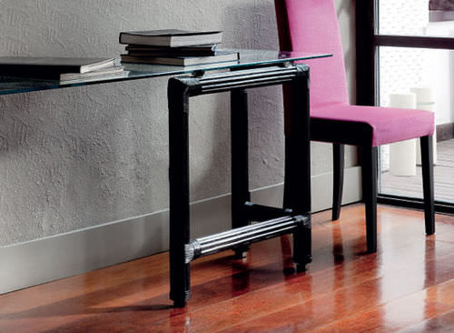 Moderner Konsolentisch - GALASSIA - Dolcefarniente by DFN srl - Glas / Rattan / rechteckig