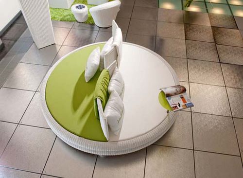 Rundes Sofa - MOOFUSHI - Dolcefarniente by DFN srl - modern / für Garten / geflochtenes Harz