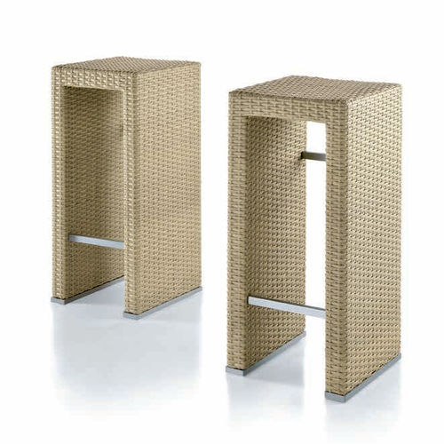 Moderner Barhocker - LIPARI  - Dolcefarniente by DFN srl - geflochtenes Harz / für Garten