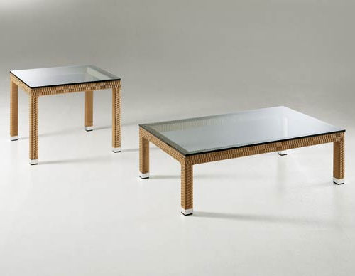 Moderner Couchtisch - PALINURO - Dolcefarniente by DFN srl - Glas / geflochtenes Harz / rechteckig