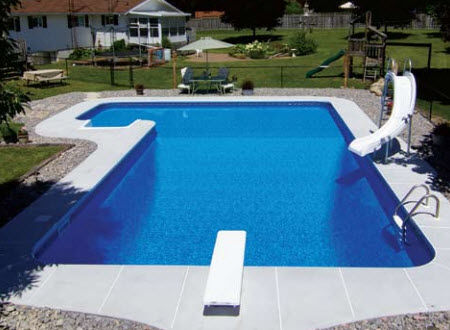 Platten-Schwimmbecken - BAHAMA FULL-L - Kafko Manufacturing - für Außenbereich / erdverlegt / Stahl