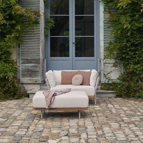 Moderner Sessel - Flows  - MANUTTI - Stoff / Teakholz / Aluminium