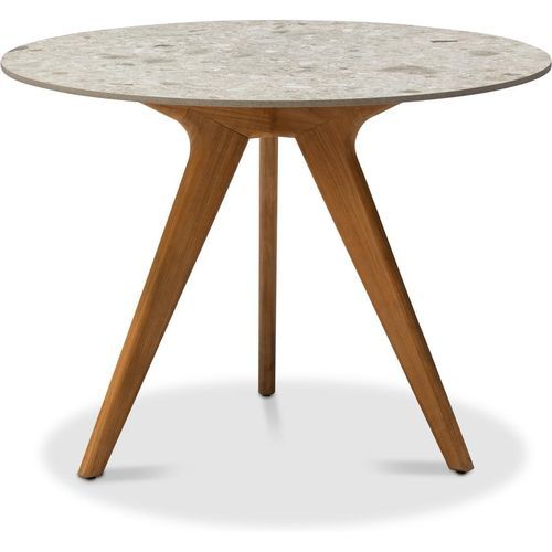 Moderner Stehtisch - Torsa  - MANUTTI - Keramik / Marmor / Gestell aus Teakholz