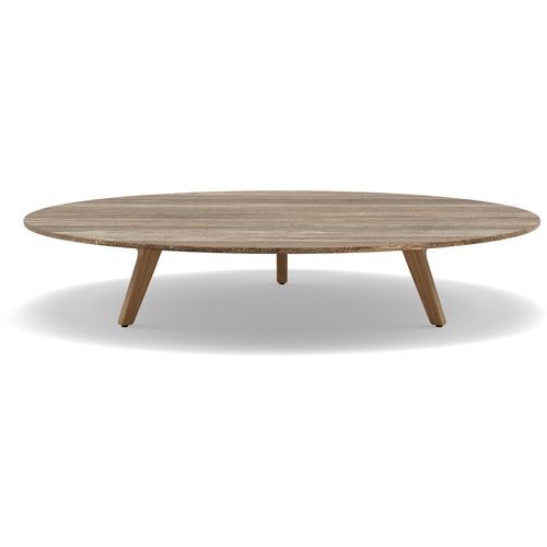 Moderner Couchtisch - Torsa  - MANUTTI - Teakholz / Keramik / Marmor