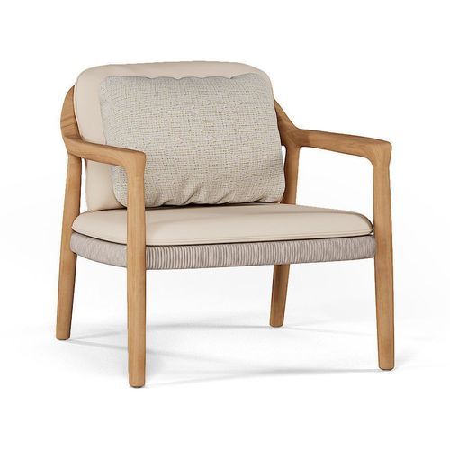 Gartenstuhl / minimalistisches Design - YIKO - MANUTTI - für den Außenbereich / Teakholz / Korbweide