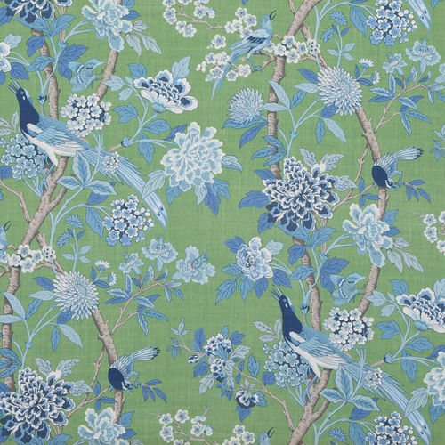 Möbelstoff - HYDRANGEA BIRD - GP & J BAKER - für Vorhänge / Blumenmotive / Leinen