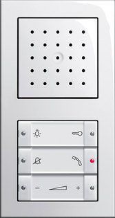 Weiße Audio-Türsprechanlage - Gira - schwarz / grau / Metall