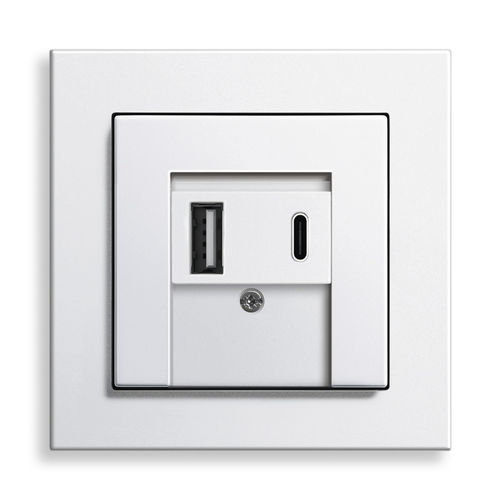 USB-Steckdose - Gira - doppelt / wandmontiert / Unterputz