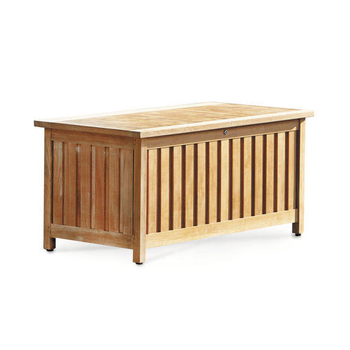 Moderne Truhe - BOX - FISCHER MÖBEL - für Garten / Teakholz / mit Kissen