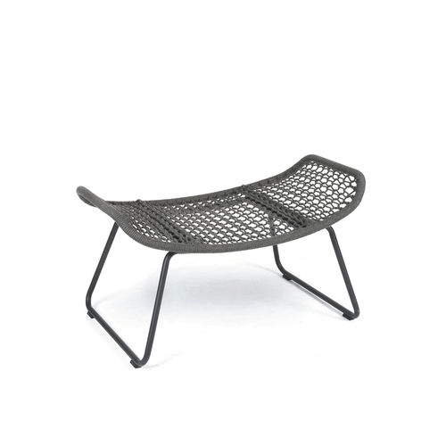 Moderner Fußschemel - WING LIGHT RELAX - FISCHER MÖBEL - lackiertes Aluminium / Kordel / für den Außenbereich