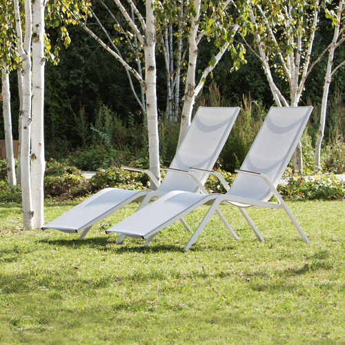 Moderne Sonnenliege - ATLANTIC - FISCHER MÖBEL - Stoff / Aluminium / für Garten