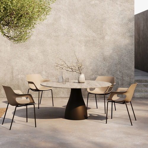 Designtisch / originell - MONROE - FISCHER MÖBEL - Keramik / Gestell aus Aluminium / rund