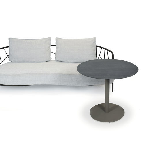 Bistrotisch / originelles Design - LUIS LOW  - FISCHER MÖBEL - Laminat / Keramik / Gestell aus rostfreiem Edelstahl