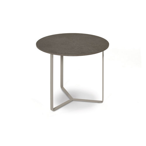 Beistelltisch / originelles Design - TRIOS - FISCHER MÖBEL - Glas / Gestell aus rostfreiem Edelstahl / rund
